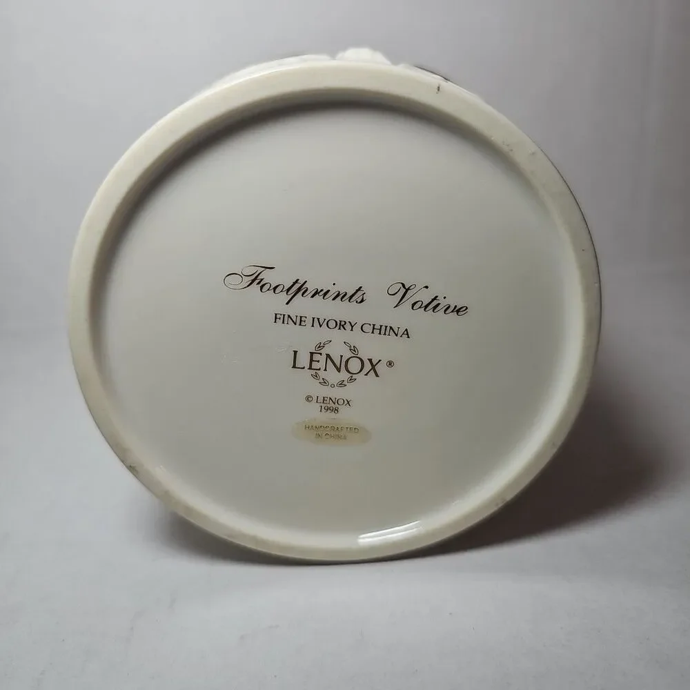 Lenox Footprints Fine Ivory China Votive Candleholder 1998